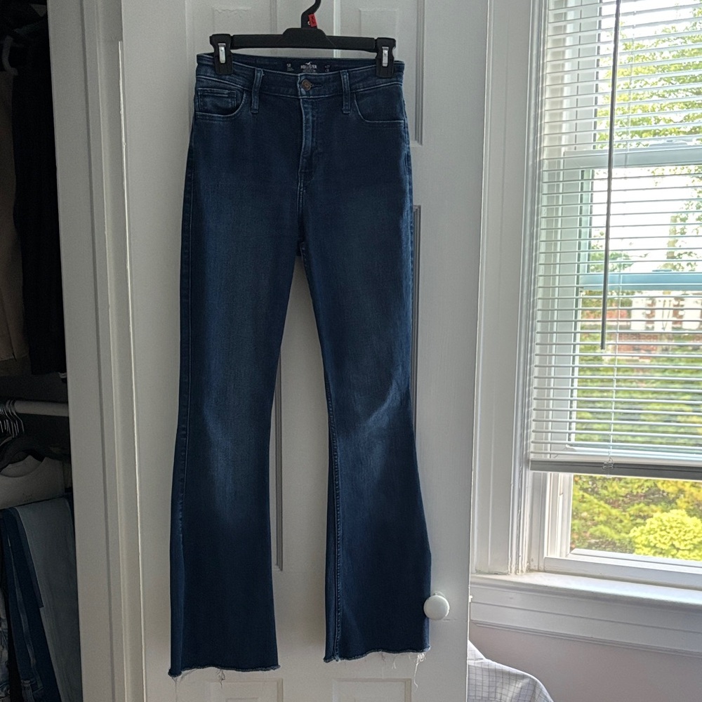 Holister Women's Blue Flared Jeans
